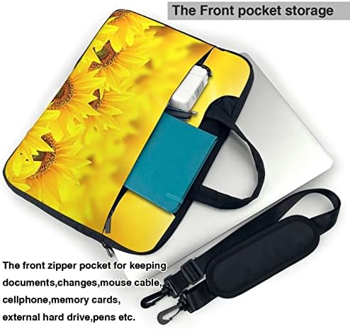 תיק מחשב נייד של חמניות צהובות של ASEELO, תיקים ניידים ניידים דקיקים במיוחד, תיק כתף מחשב.