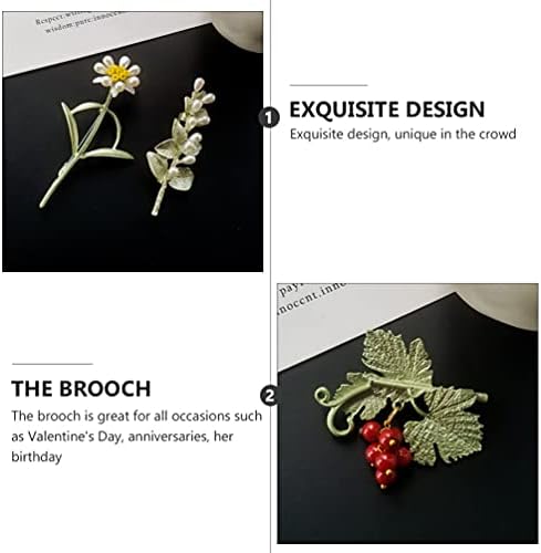 עיצוב קריסטל של Bootoyard קישוטי פרחים קריסטל 5 יחידות פרח פנינה פרל עלה צורת סיכה סגסוגת סגסוג