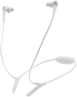 Audio-Technica ATH-CKS550BTWH באזניות Bluetooth Bluetooth אלחוטיות בתוך האוזן עם מיקרופון ושליטה, לבן