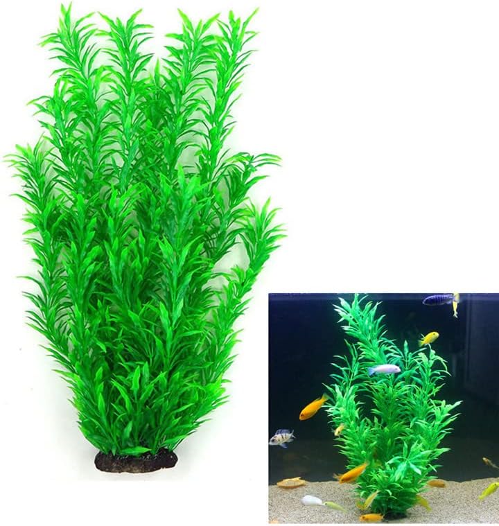 דונאו 15 אינץ גדול אקווריום צמחי פלסטיק ירוק דגי טנק צמחים מלאכותי אקווריום דקור