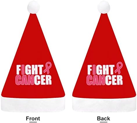 להילחם סרטן חג המולד כובע סנטה קלאוס כובעי קצר קטיפה עם לבן חפתים לגברים נשים חג המולד חג מסיבת קישוטים
