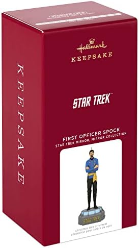 קישוט לחג המולד של Hallmark Keepsake 2022, מראה מסע בין כוכבים, אוסף המראה הקצין הראשון ספוק,