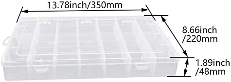 קופסת מארגן מיתרי מיתרי פלסטיק של יוטגוס עם מחלקים, 13.78x8.66x1.57 אינץ ', 28 מיכלי אחסון מלאכה של MPARTMENT,