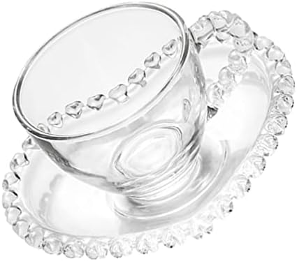 Doitool Houseybing מתנה אחר הצהריים ספל תה 1 סט של כוס קפה זכוכית שקופה עם מגש כוס תה דקורטיבי סט סט