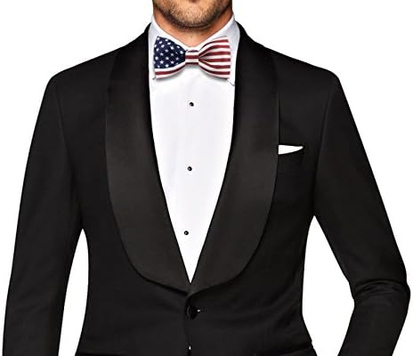 סאטן משי גברים של מראש קשור עניבת פרפר כוכבים פסים אמריקאי דגל מוצק עניבות פרפר