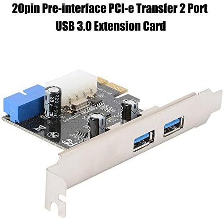 Koobook 1PCS PCI-E עד USB 3.0 כרטיס הרחבה עם יציאות USB 3.0 כפולות מחבר ממשק קדמי 20 פינים עבור Windows XP/Vista/7/8