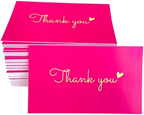 2011 100 כרטיסי תודה קטנים עיצוב לב זהב הערות תודה בתפזורת לכל אירוע 3.5 על 2 אינץ