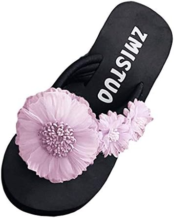 כפכפים לנשים טריזים קיץ אופנה פתוחה באופנה פתוחה מחליקת פרח על צבע נעלי בית חיצוניות מקורות סנדלים