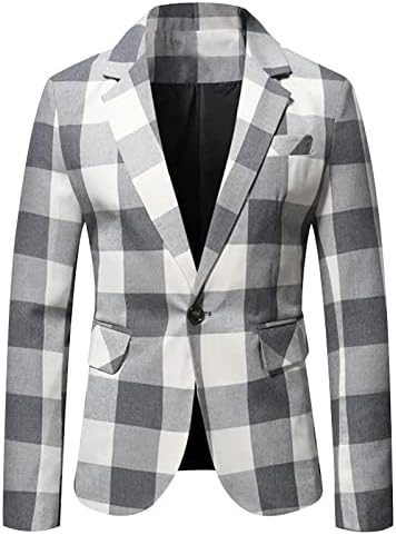 מעילי חליפה מזדמנים של גברים, גברים רזים מתאימים בלייזר כפתור אחד חליפות מעילי ספורט מעילי עסקים קלים חליפה רגילה