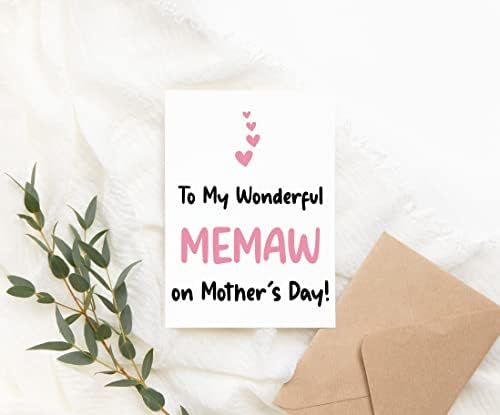 למזכרת הנפלאה שלי בכרטיס יום האם - כרטיס יום אמהות של Memaw - כרטיס Memaw - מתנה עבורה - לכרטיס Memaw הנפלא