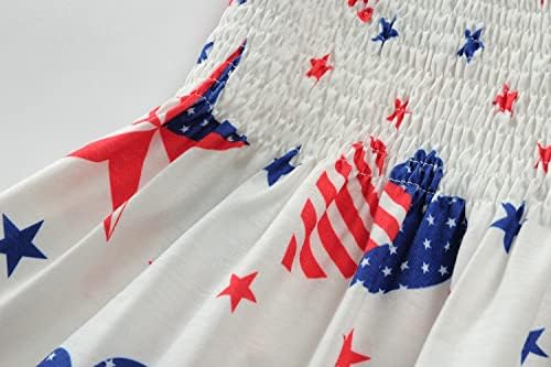 פעוט בנות 4 יולי שמלת בנות אמריקאי דגל תלבושת ילדים פטריוטית עצמאות יום זיכרון שמלה