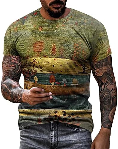 חולצות טריקו של שרוול קצר של XXBR לרחוב אופנה Mens 3d Aztec Boho Tee Tee Tops רטרו שריר טשטוש מזדמן