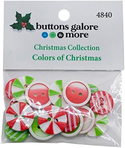 כפתורים בשפע צבעים של כפתורי חג המולד לתפירה של מלאכות אלבומים פרויקטים DIY - 3 חבילות כפתורים 48 כפתורים