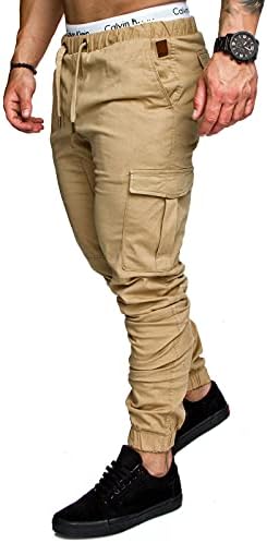 מכנסי טרקלין Xiaxogool, מכנסי מטען נמוכים למותניים לגברים מכנסי טרנינג מכנסי טרנינג מכנסיים מזדמנים