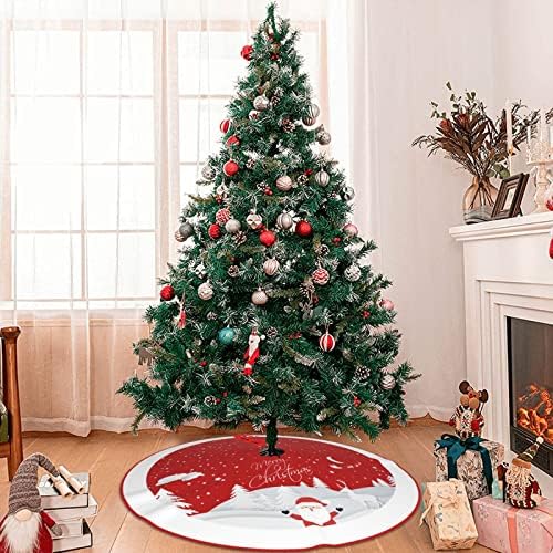 חצאית עץ חג המולד חצאית עץ חג המולד אדומה עם קישוטי בית החווה של סנטה קלאוס חמוד למסיבת חג שמח חג שמח 48 אינץ