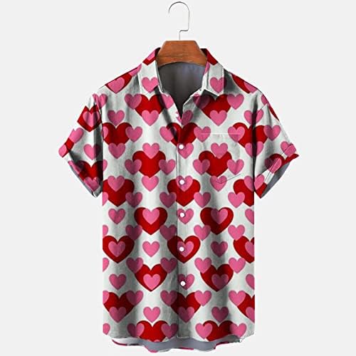 3D Love Heart חולצות גרפיות לגברים שרוול קצר בתוספת צמרות גודל גברים קיץ רופף חולצה מזדמנת לחודש