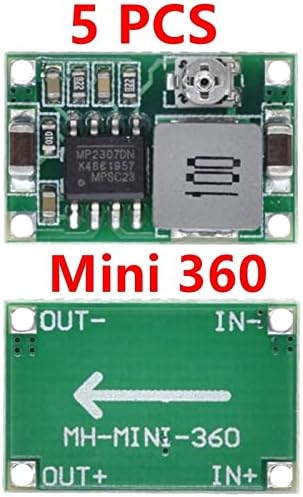 Hiigh 5PCS Mini360 DC-DC BUCK CONVERTER שלב למטה מודול 4.75V-23V ל- 1V-17V 17X11X3.8 ממ