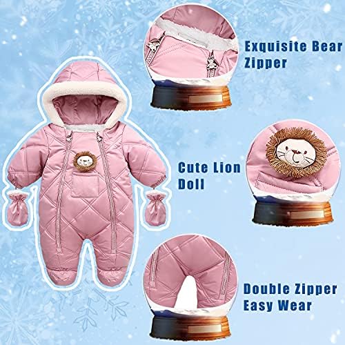 תינוק תינוקות תינוק תינוק חורף חורף שלג מעיל רומפר ברדס מכופף בגד גוף סרבל חום לילדה ילד 6-24 חודשים