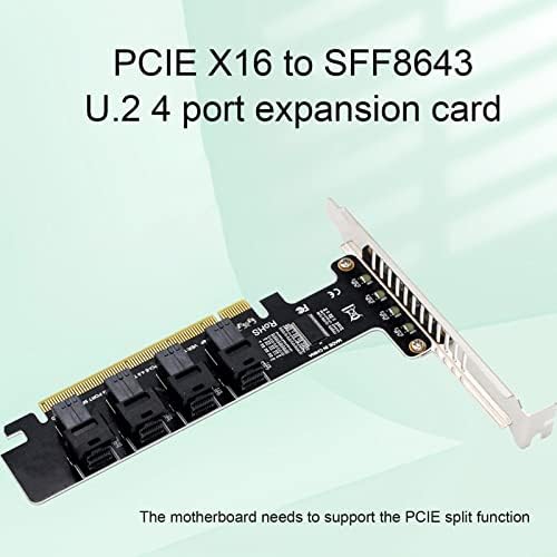 SEPTPENTA PCIE לכרטיס מתאם U.2, PCIE X16 ל- NVME SFF8643 SFF8639, מחוון עבודה של פונקצית PCIE מפוצלת, PCIE