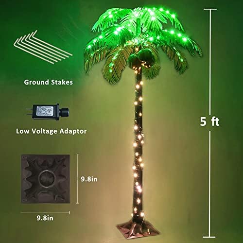 5ft 148 נוריות LED עצי דקל מואר