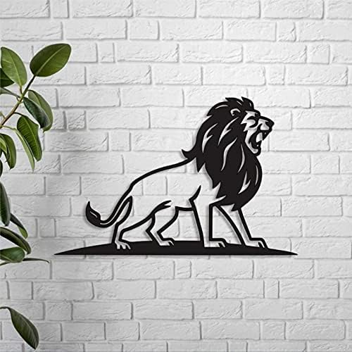 Godblessign Lion שלט מתכת, שלט, תפאורה לקיר מתכת לבר קפה מטבח ביתי, מתנה חומרת בית חווה מודרנית,