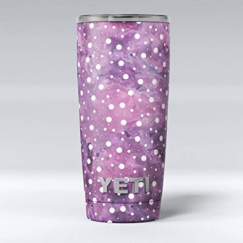 עיצוב נקודות פולקה לבנות של Skinz מעל תערובת צבע ורוד סגול - ערכת גלישת ויניל מדבקות עור תואמת עם כוסות הכוס