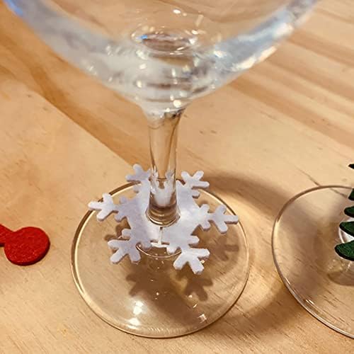 הרגיש חג המולד כוס קישוט יין זכוכית טבעת קישוטי תליון סט של 9 עבור בית פסטיבל מסיבת אוכל שולחן