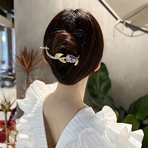 נשים של מתוק טוליפ פרח שיער קליפים, אופנה טוליפ פרח בצורת טופר קליפים, אלגנטי גדול החלקה שיער קליפים כידון