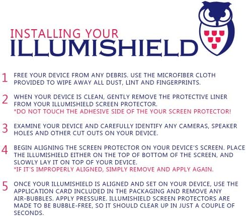 מגן מסך Illumishield התואם ל- Apple iPad 4 Clear HD Shield Anti-Bubble ו- Anti Trint Trin Pet Pet