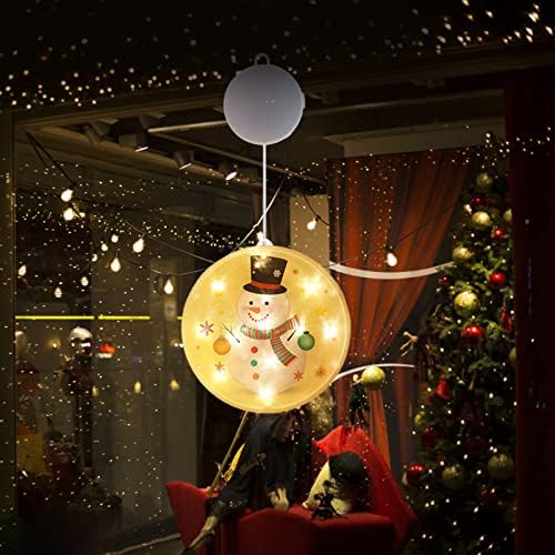 קישוטי חלון חג המולד המופעלים על סוללה עם אורות פראיירים LED מוארים לחג המולד עץ חג חג המולד חלון מקורה וחיצוני