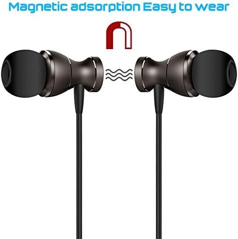 Dakuan 2 חבילות אוזניות אוזניות מגנטיות עם מרחוק ומיקרופון, באוזני האוזן סטריאו רעש צליל מבודד