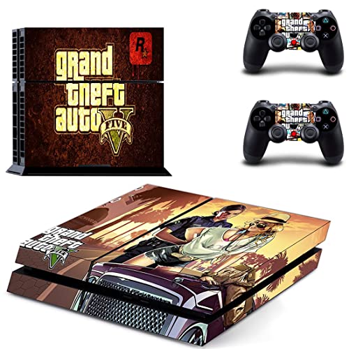 עבור PS4 Slim - Game Grand GTA גניבה ומדבקת עור Auto PS4 או PS5 לפלייסטיישן 4 או 5 קונסולה ובקרים מדבקות