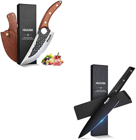 הוסק משודרג סכינים, ויקינג סכין עם נדן צרור עם 7.7 שחור טיטניום מצופה להב
