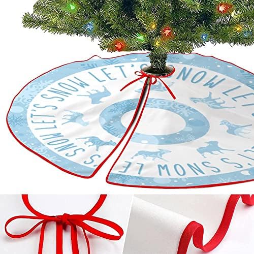 חצאית עץ חג המולד 30 x30 כחול תן לזה שלג עץ חג המולד כלבי מחצלת גורים פתיתי שלג חמודים כיסוי