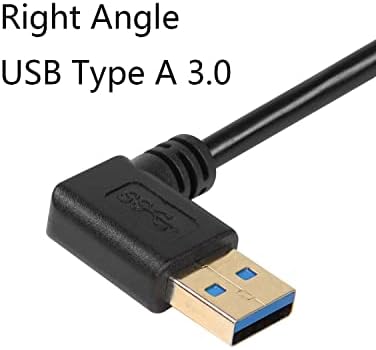 Cerrxian USB A 3.0 זכר ל- USB סוג C 3.1 כבל נקבה וזווית ימנית USB סוג A ל- USB C כבל