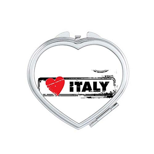 אני אוהב איטליה מילה אהבה איור לב מראה הגדלת נסיעות ניידת איפור כיס כף יד