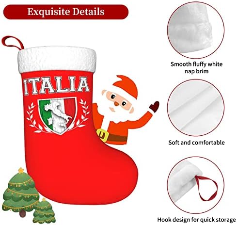 QG ZZX ITALIA איטליה דגל איטלקי גרבי חג המולד גרבי חג המולד אח אח תלייה גרב 18 אינץ 'קישוט חג