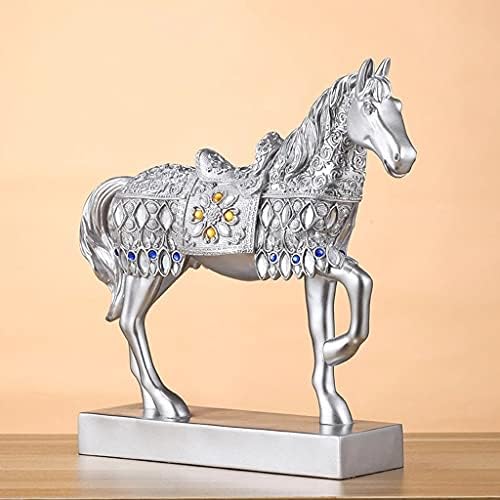 N/A שרף זהוב סוס סוס פסל סוס פסל פסל פסל סוס פסל של סוס מיניאטורי עיצוב משרד ביתי