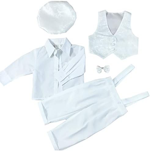 BBVESTIDO חליפת ברכה לתינוקות טבילת ילד תלבושות טבילה כותנה לבנה