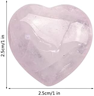 קריסטל טבעי לב בצורת אבן מלוטש פנינה רוז קוורץ אמטיסט מדיטציה ריפוי קריסטל פאלם מונסטון 1 מחשב