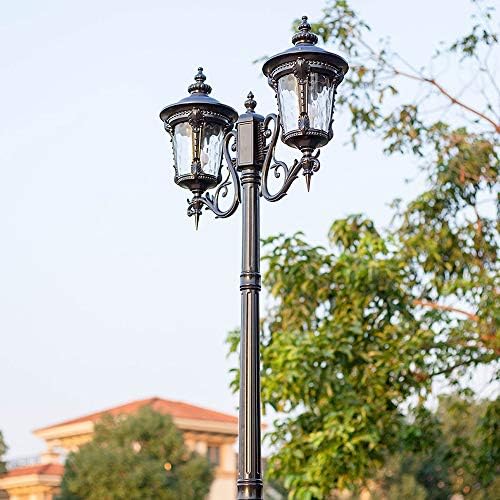 GJCQZQ נתיב אורות חצר רחוב אור אור פתוח מוט גבוה ראש כפול עם אור רחוב מוט עם זרע זכוכית קרקע מנורה סטנדרטית