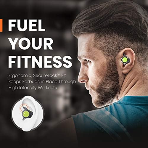 Helix True Wireless Ultra Sport אוזניות, 5.0 אוזניות Bluetooth, HD Audio, Securelock Fit, IPX4 אטום למים,