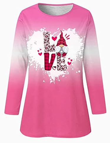 נשים חמוד גנום גרפי חולצה האהבה יום טי חולצות מקרית מאהב מתנה 3/4 שרוול צוות צוואר טוניקת חולצות חולצה