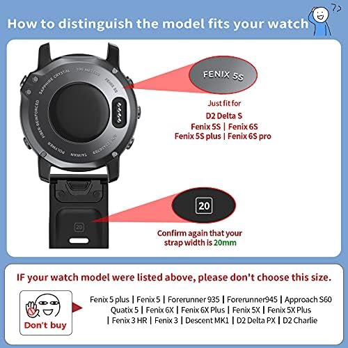 Notocity תואם את רצועת השעון של Fenix ​​6S Watch Sport 20 ממ רצועת שעון עבור fenix 5S/5S Plus/Fenix