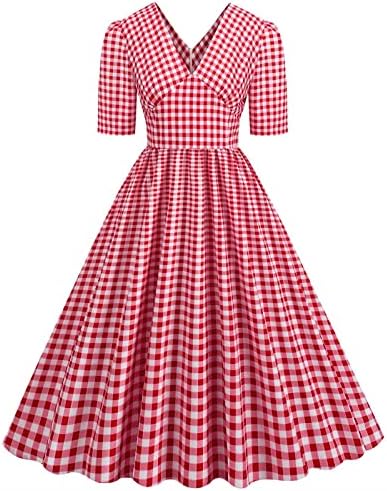 שמלת תה וינטג 'משנות החמישים לנשים שמלת קוקטייל של פולקה נקודה שמלת קוקטייל מזדמנים רטרו רטרו אודרי הפבורן מחליק