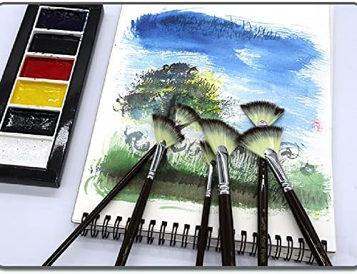 TWDDYC 6 מברשת צבעי מים סט ציור ניילון ציור מברשת ציוד אמנות לציור בית הספר
