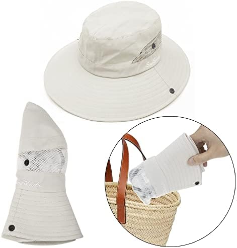 כובעי שמש לנשים אולטרה סגול-הגנה ניתנת לאריזה עם חור קוקו