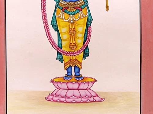 הודו אקזוטית עומדת לורד וישנו - ציור צבע מים על נייר
