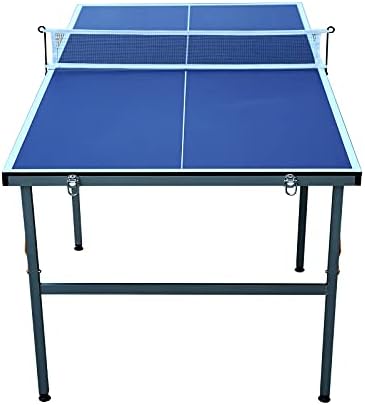מערך שולחן טניס שולחן בגודל בינוני מתקפל למשחקי פנים וחוץ עם רשת, 2 משוטים, ו -3 כדורים - שולחן פינג נייד פינג