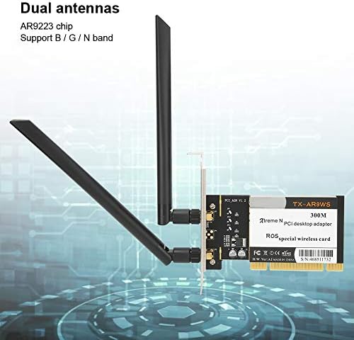 Zyyini TX-AR9WS כרטיס WiFi 300 מגהביט לשנייה, מתאם רשת WiFi אלחוטי עם 2 אנטנות 802.11b/g/n 2.4 גרם מתאם שולחן